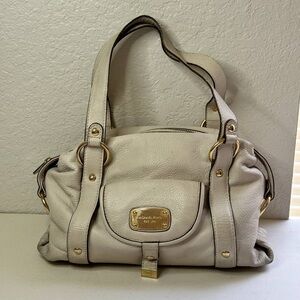 Michael Kors Leather Ivory White Satchel Large Shoulder Bag